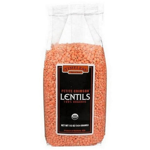Timeless Natural Foods, Organic Petite Crimson Lentils, 16 Oz