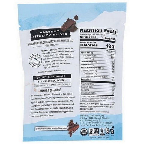Numi Tea, Organic Drinking Chocolate Dash of Salt, 6.3 Oz