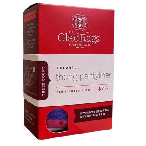 GladRags, Assorted Colors Thong Pantyliners, 3 Count