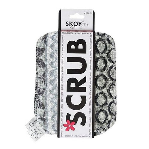 Skoy, Non Scratch Scrubber Black Grey, 2 Count