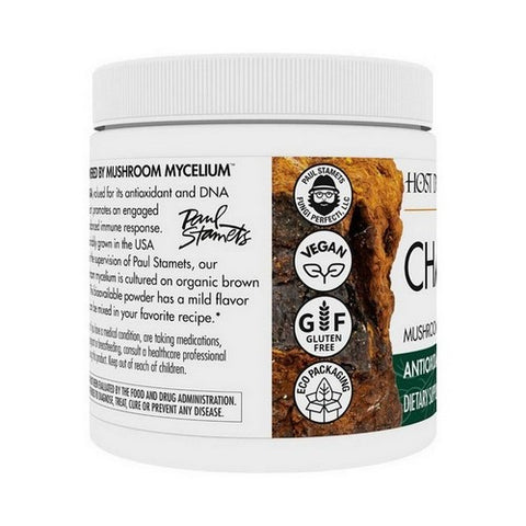 Host Defense, Chaga Mushroom Mycelium Powder, 100 Grams