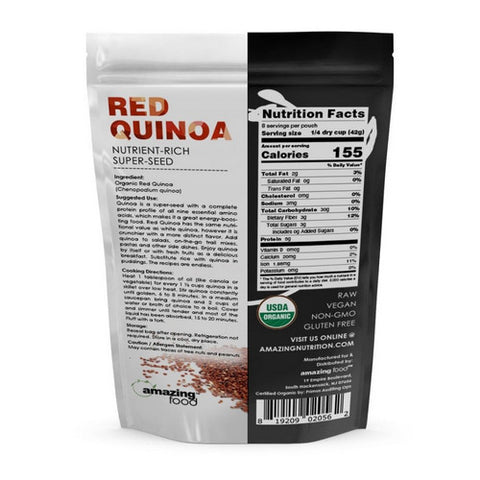 Amazing Nutrition, Amazing Foods Organic Quinoa Red Grain, 12 Oz
