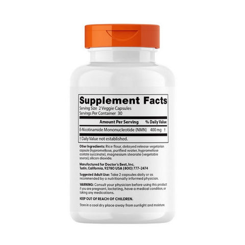 Doctors Best, NMN, 400 Mg, 60 Delayed Release Capsules
