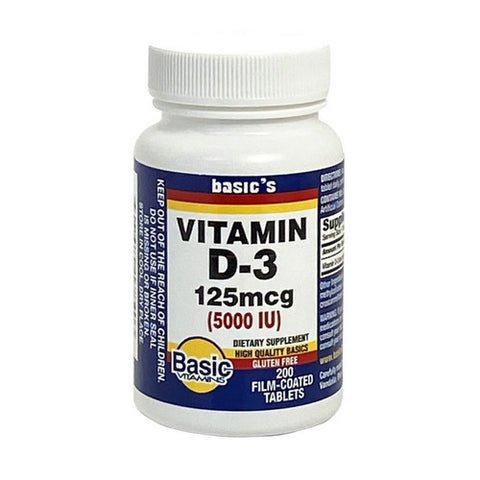 Vitamins Natural Vitamin D3 200 Tabs by Basic Drugs