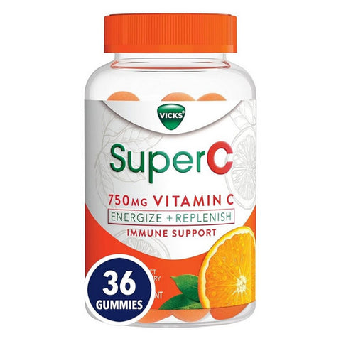 Vicks, Super C Energize And Replenish, 750 Mg, 36 Gummies