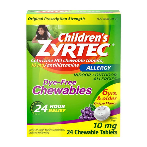 Childrens Allergy 6 Years And Older Grape 24 Tabs by Zyrtec