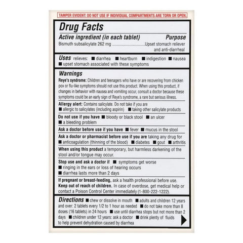 Foster And Thrive, Regular Strength Stomach Relief Bismuth Salicylate Chewable Tablets, 30 Tabs