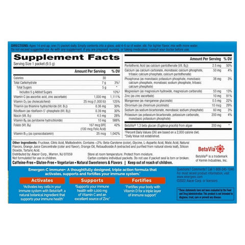 Emergen-C, Immune Plus Powder Drink Mix With Vitamin C, 30 Count