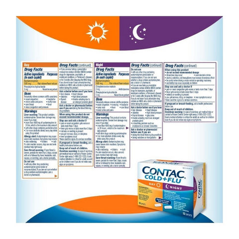 Contac, Cold Plus Flu Day And Night, 28 Caplets