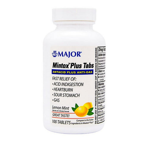 Major Pharmaceuticals, Mintox Plus Chewable, 100 Tablets