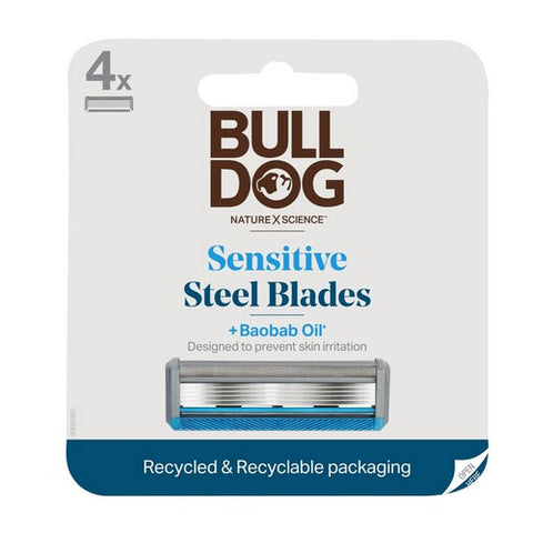 Bulldog Natural Skincare, 5-Blade Razor Refill Sensitive, 4 Count