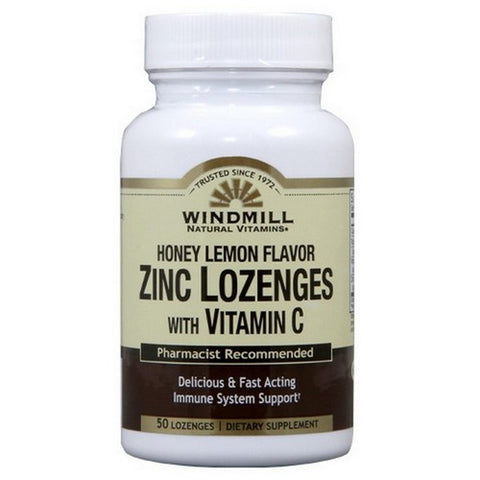 Windmill, Zinc Lozenges With Vitamin C, 100 Mg, 50 Lozenges