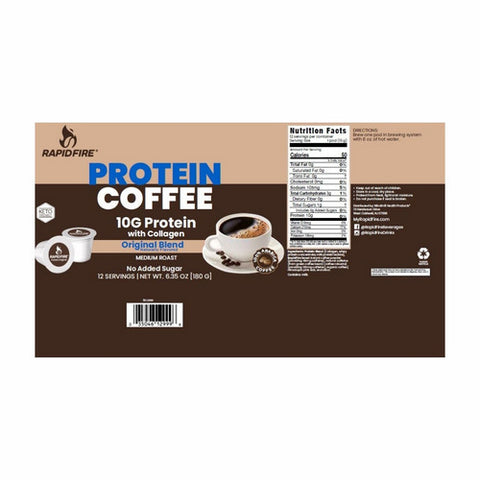 Rapid Fire, Original Protein Coffee, 6.35 Oz