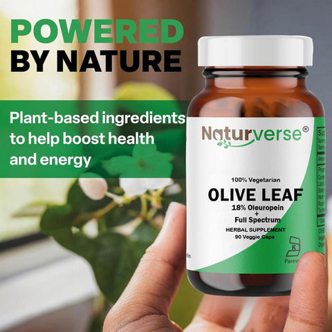 Naturverse, Olive Leaf Powder Capsules Standardized, 90 VegCaps