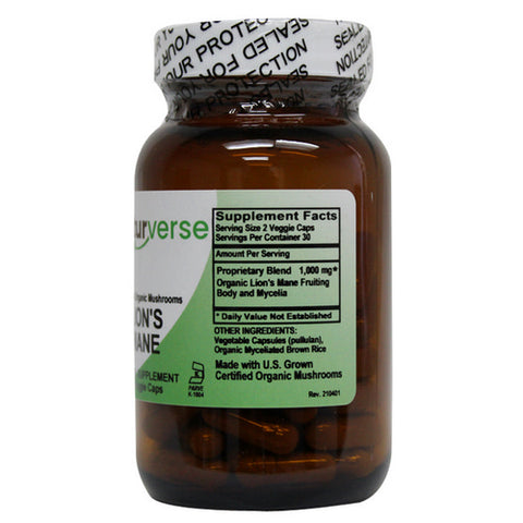 Naturverse, Lion's Mane COG Powder Capsules, 60 VegCaps