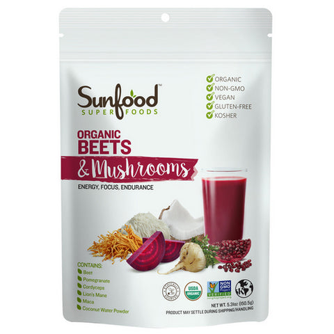 Sunfood Superfoods, Organic Beets And Mushrooms, 5.31 Oz