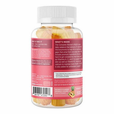SUKU Vitamins, The Complete Women's Multi Gummy Vitamin Peach And Pineapple, 60 Gummies