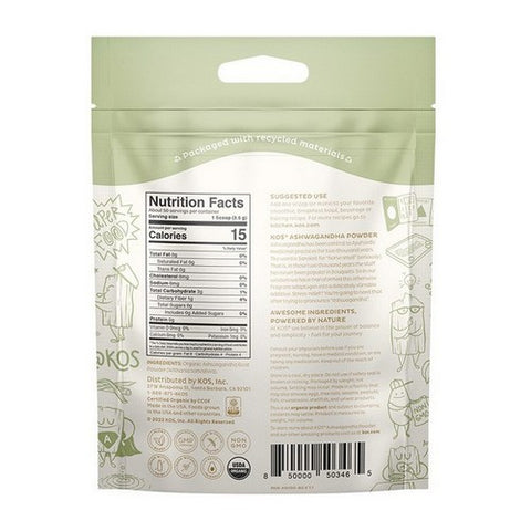 Kos, Organic Ashwagandha Powder, 6.17 Oz