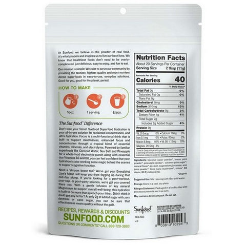 Sunfood Superfoods, Hydration Focus Power, 8 Oz