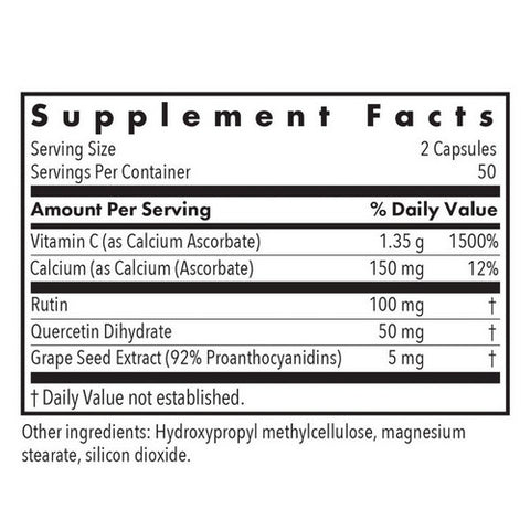 Nutricology/ Allergy Research Group, Esterol Ester-C Calcium Ascorbate With Bioflavonoids, 100 Veg Caps