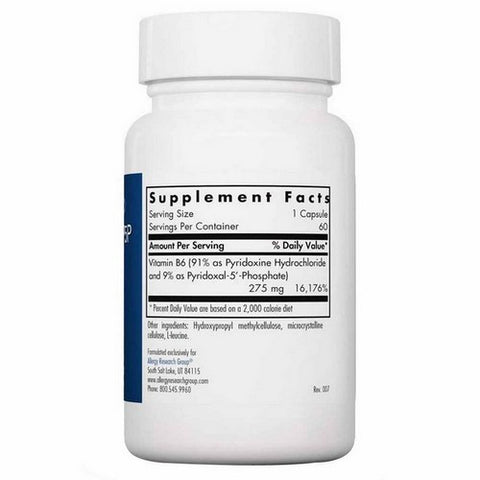 Nutricology/ Allergy Research Group, Pyridoxine P5P Vitamin B6, 60 Veg Caps