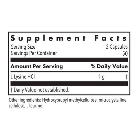 Nutricology/ Allergy Research Group, L-Lysine, 500 mg, 100 Veg Caps