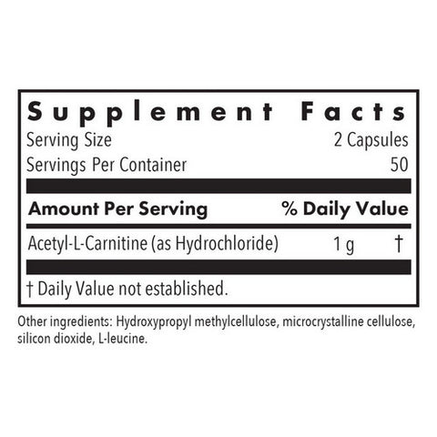 Nutricology/ Allergy Research Group, Acetyl-L-Carnitine, 500 Mg, 100 Veg Caps