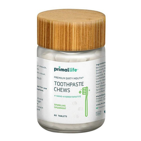 Primal Life Organics, Toothpaste Chews Polished Peppermint, 60 Tabs