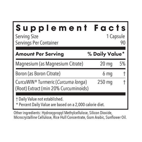 Nutricology/ Allergy Research Group, Boron Joint With CurcuWIN Connective Tissue And Bone Health, 90 Veg Caps