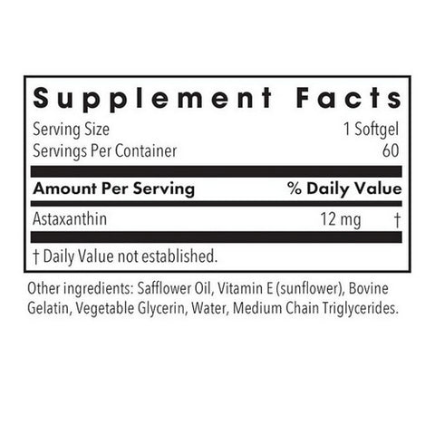 Nutricology/ Allergy Research Group, Astaxanthin AstaZine From Pure Microalgae, 12 Mg, 60 Softgels
