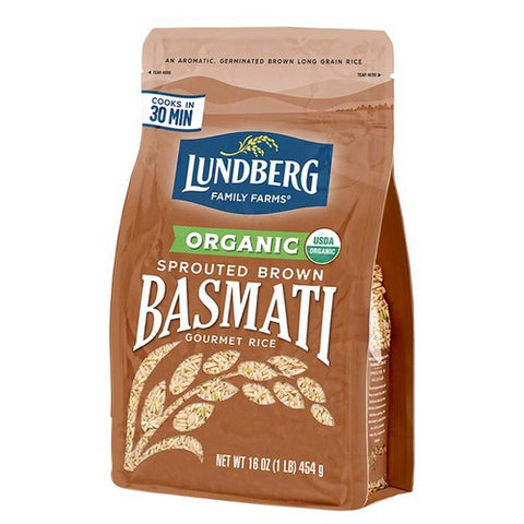 Lundberg, Organic Sprouted Brown Basmati Rice, 16 Oz (Case Of 6)