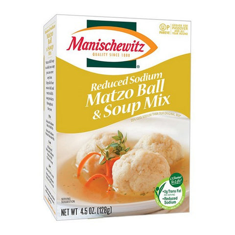 Manischewitz, Reduced Sodium Matzo Ball And Soup Mix, 4.5 Oz (Case Of 12)