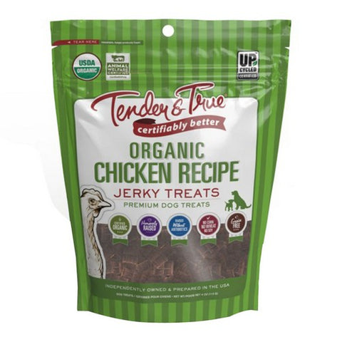 Tender And True, Organic Chicken Recipe Jerky Dog Treats, 4 Oz (Case Of 10)