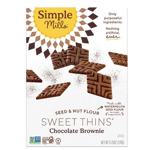 Simple Mills, Sweet Thins Chocolate Brownie Gluten Free, 4.25 Oz (Case Of 6)