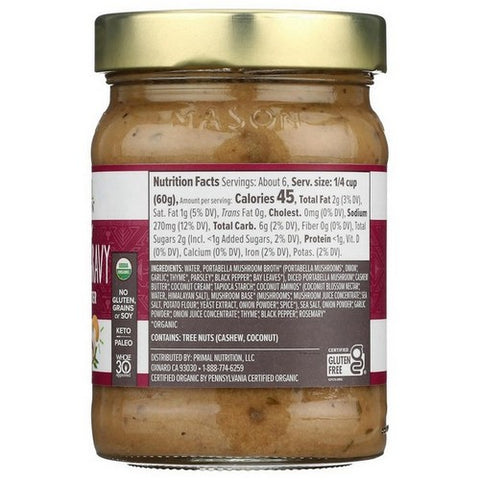 Primal Kitchen, Mushroom Gravy Made With Cashew Butter, 12 Oz (Case Of 6)