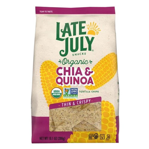 Late July, Organic Thin And Crispy Tortilla Chips With Chia Quinoa, 10.1 Oz (Case Of 9)