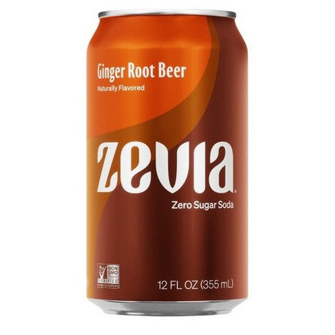 Zevia, Ginger Root Beer Soda, 12 Oz (Case Of 12)