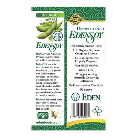 Eden Foods, Organic Unsweetened Edensoy, 32 Oz (Case Of 12)