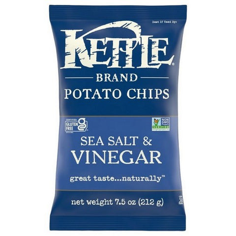 Kettle Foods, Potato Chips Sea Salt And Vinegar, 7.5 Oz (Case Of 12)