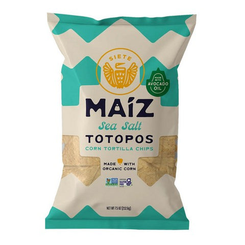 Siete, Maiz Sea Salt Totopos Corn Tortilla Chips, 7.5 Oz (Case Of 6)