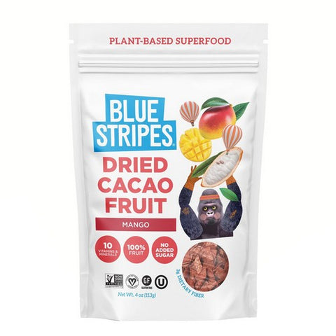 Blue Stripes, Mango Dried Cacao Fruit, 4 Oz (Case Of 6)