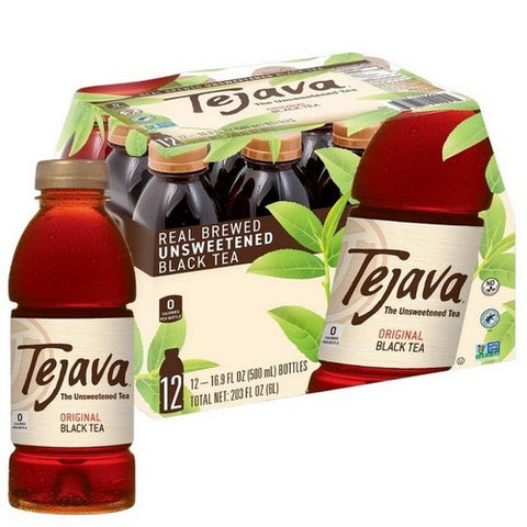 Tejava, Original Black Tea Unsweetened, 16.9 Oz(Case Of 12)