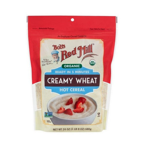 Bobs Red Mill, Organic Creamy Wheat Hot Cereal, 24 Oz(Case Of 4)