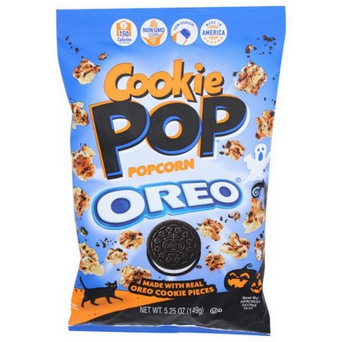 Cookie Pop Popcorn, Halloween Oreo Cookie Pieces, 5.25 Oz(Case Of 12)