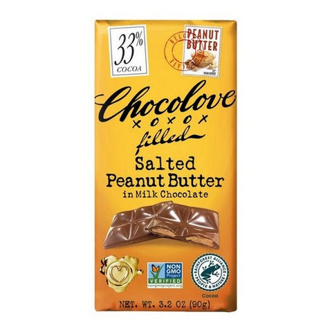 Chocolove, Salted Peanut Butter In Milk Chocolate Bar, 3.2 Oz(Case Of 10)