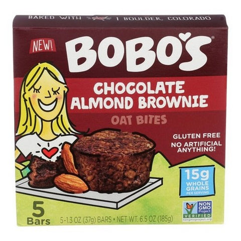 Bobo's Oat Bars, Chocolate Almond Brownie Oat Bites, 6.5 Oz(Case Of 6)