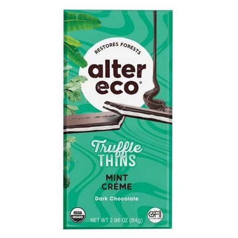 Alter Eco, Truffle Thins Mint Creme, 2.96 Oz(Case Of 12)