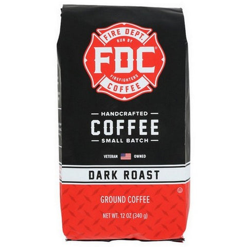 Fire Department Coffee, Dark Roast Coffee Ground, 12 Oz(Case Of 6)