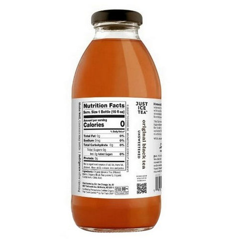 Just Ice Tea, Original Black Tea Unsweetened, 16 Oz(Case Of 12)