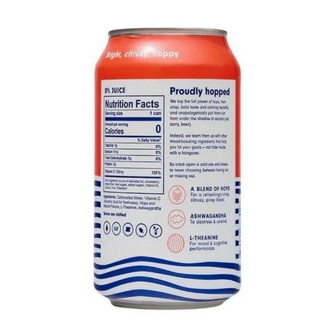 Hop Water, Sparkling Water Ruby Red Grapefruit, 72 Oz(Case Of 4)